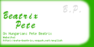 beatrix pete business card